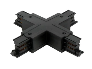 Łącznik X do szynoprzewodu czarny z zasilaniem LUMICANTO LED LINE SKU 210691