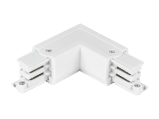 Łącznik L do szynoprzewodu lewy biały z zasilaniem LUMICANTO LED LINE SKU 210646