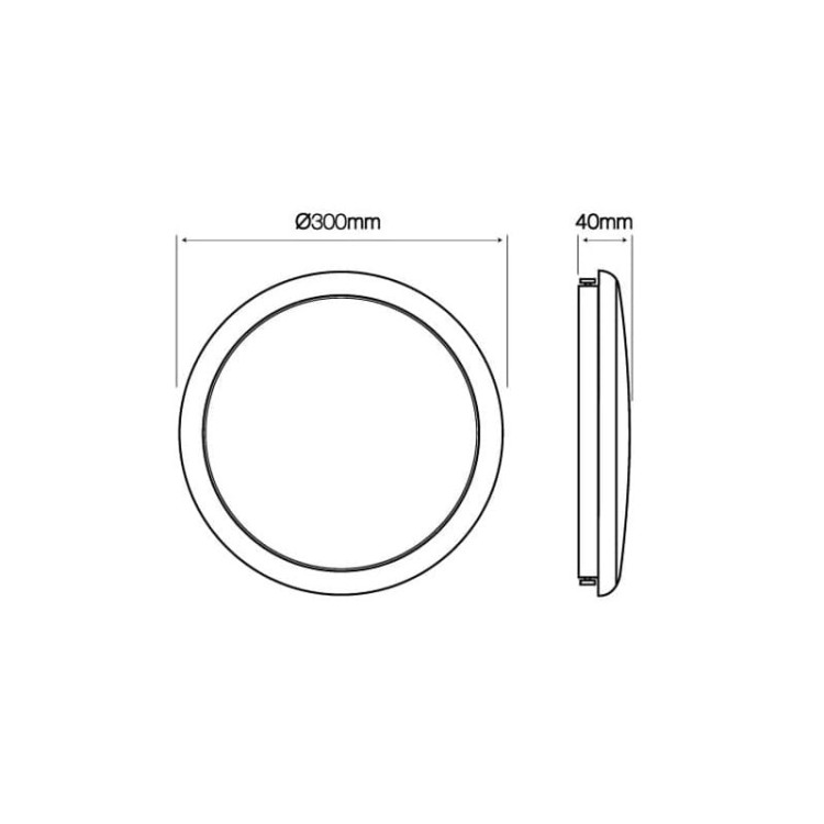 Plafon 22W 4000K LED Line LUNAR IP65 okrągły wymiary