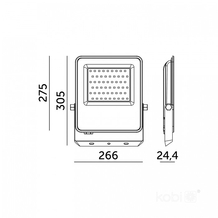 Naświetlacz LED 150W 4000K Kobi Pro ULSAN IP65 wymiary