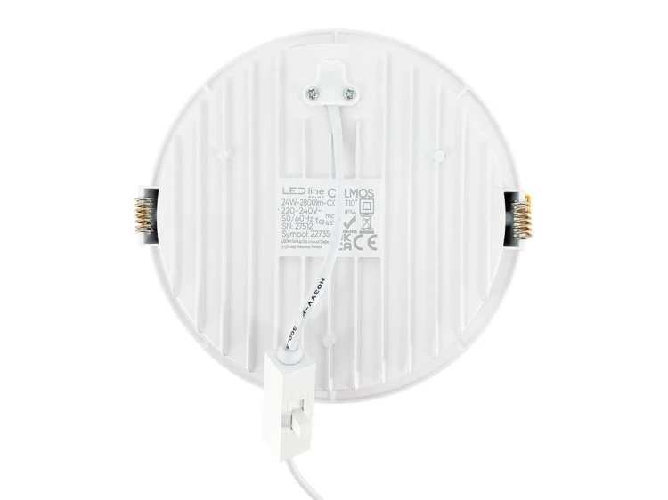 Lampa downlight 24W 3CCT LED line PRIME CALMOS Ø175mm IP54 widok na tył