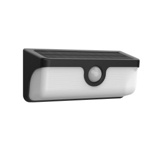Lampa solarna elewacyjna mesh SUNLIS 3000K 300lm IP65 czarna LITE SKU