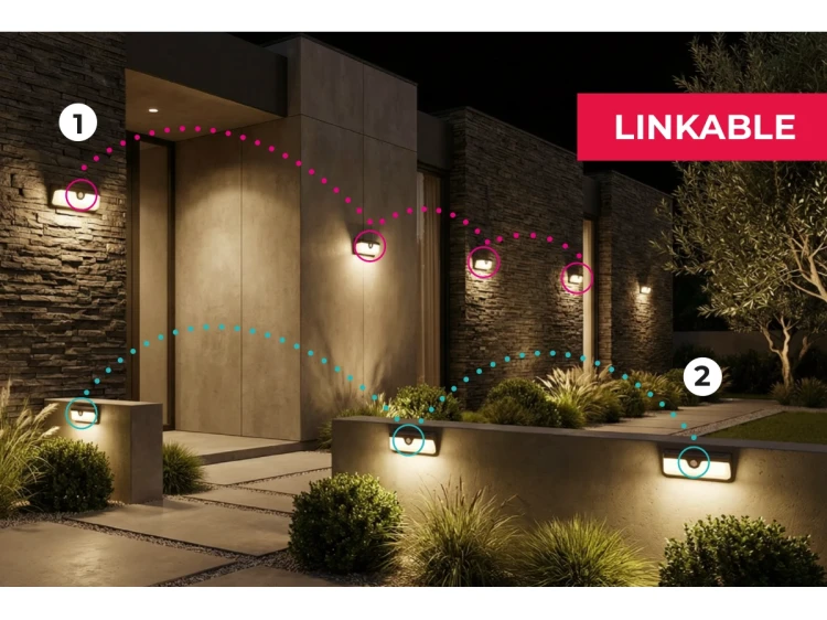 Lampa solarna elewacyjna mesh SUNLIS 3000K 300lm IP65 czarna LITE w ogrodzie
