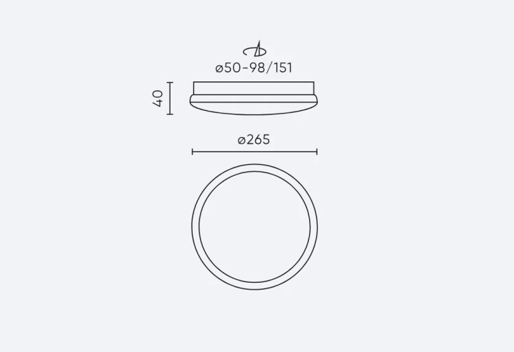 Plafon 16W 4000K LED Line LUNAR IP65 okrągły wymiary