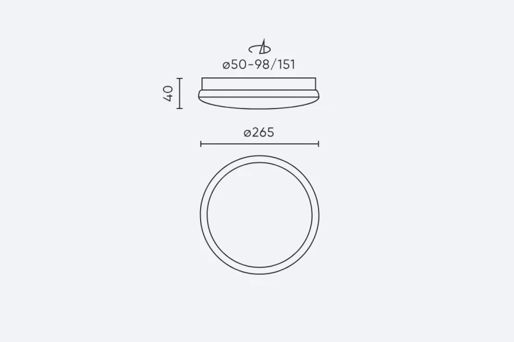 Plafon 16W 4000K z czujnikiem LED Line LUNAR IP65 okrągły wymiary