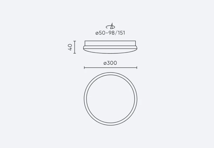 Plafon 22W 4000K LED Line LUNAR IP65 okrągły wymiary